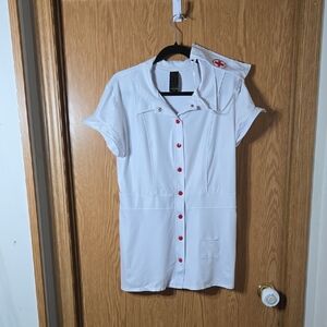 White Button-Up Mini Dress